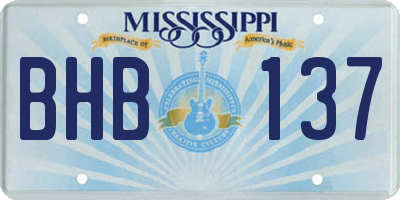 MS license plate BHB137