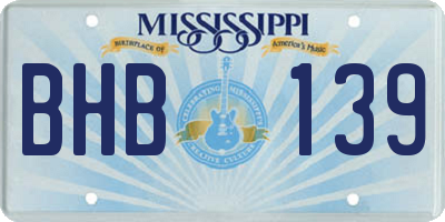 MS license plate BHB139