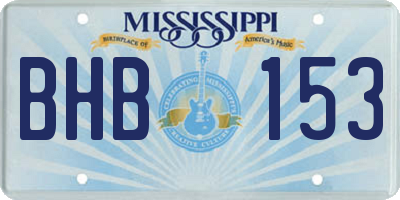 MS license plate BHB153