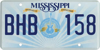 MS license plate BHB158
