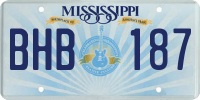 MS license plate BHB187