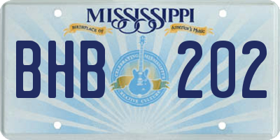 MS license plate BHB202
