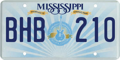 MS license plate BHB210