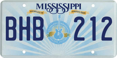 MS license plate BHB212