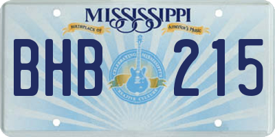 MS license plate BHB215