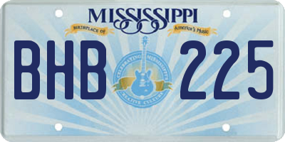 MS license plate BHB225