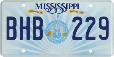 MS license plate BHB229