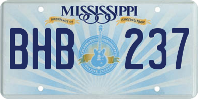 MS license plate BHB237