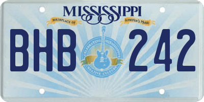 MS license plate BHB242
