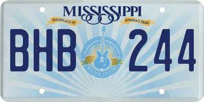 MS license plate BHB244