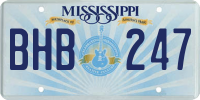 MS license plate BHB247