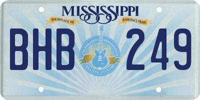 MS license plate BHB249