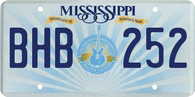 MS license plate BHB252