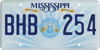 MS license plate BHB254