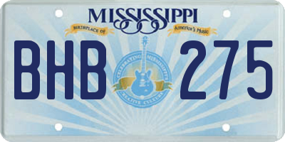 MS license plate BHB275