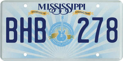 MS license plate BHB278