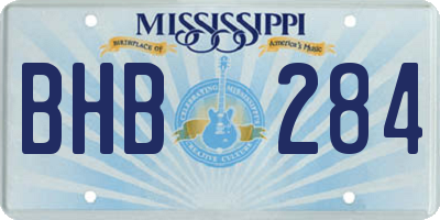 MS license plate BHB284