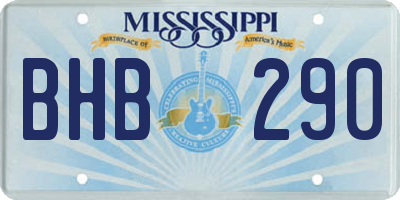 MS license plate BHB290