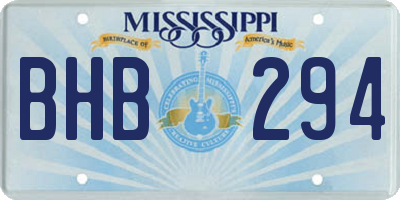 MS license plate BHB294