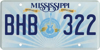 MS license plate BHB322