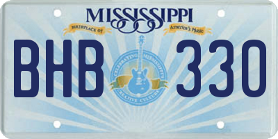 MS license plate BHB330