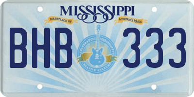 MS license plate BHB333