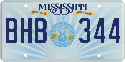 MS license plate BHB344