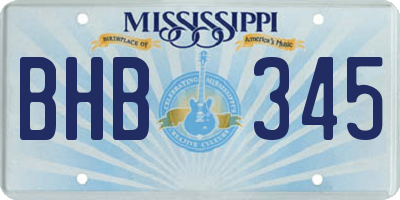 MS license plate BHB345