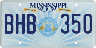 MS license plate BHB350