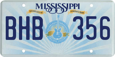 MS license plate BHB356