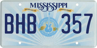 MS license plate BHB357