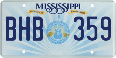 MS license plate BHB359