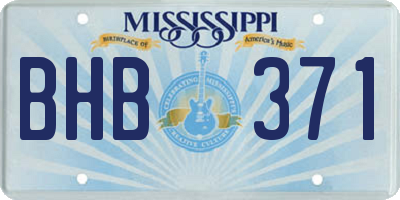 MS license plate BHB371