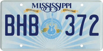 MS license plate BHB372
