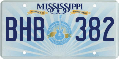 MS license plate BHB382