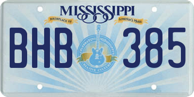 MS license plate BHB385