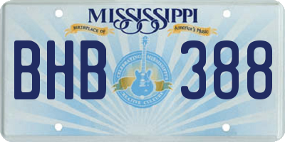 MS license plate BHB388