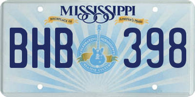 MS license plate BHB398