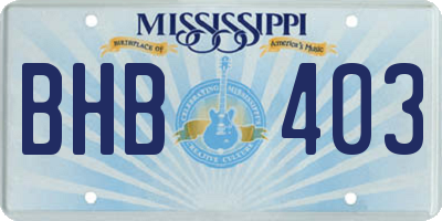 MS license plate BHB403