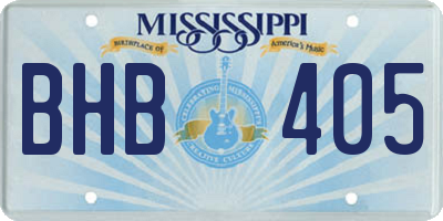 MS license plate BHB405