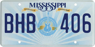 MS license plate BHB406