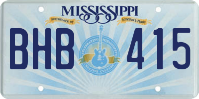MS license plate BHB415
