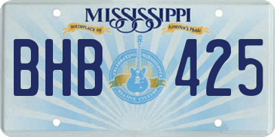 MS license plate BHB425