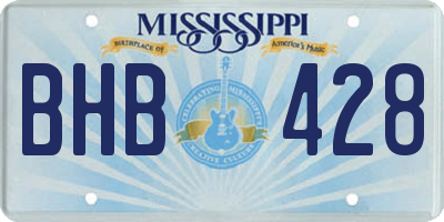 MS license plate BHB428