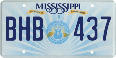 MS license plate BHB437