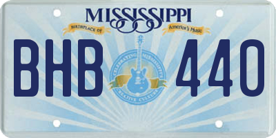 MS license plate BHB440
