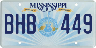 MS license plate BHB449