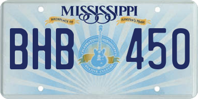 MS license plate BHB450