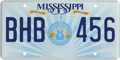 MS license plate BHB456