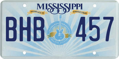 MS license plate BHB457